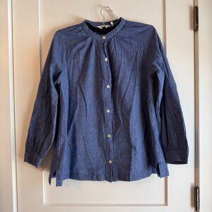 Beautiful Chambray Cotton and Linen Button Up Blouse from Toast UK